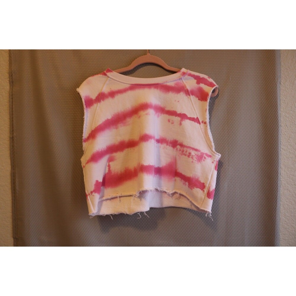 KOCH Women's T Shirt Top White/Pink Cropped Size M